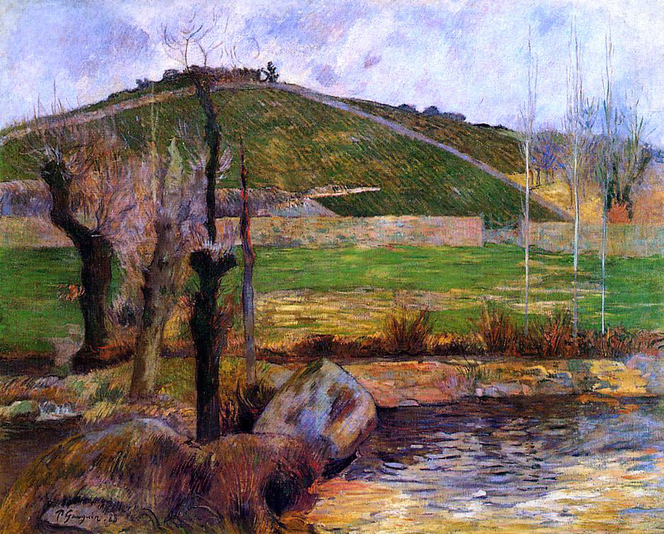 Paul Gauguin River Aven Below Mount Sainte-Marguerite - Canvas Print