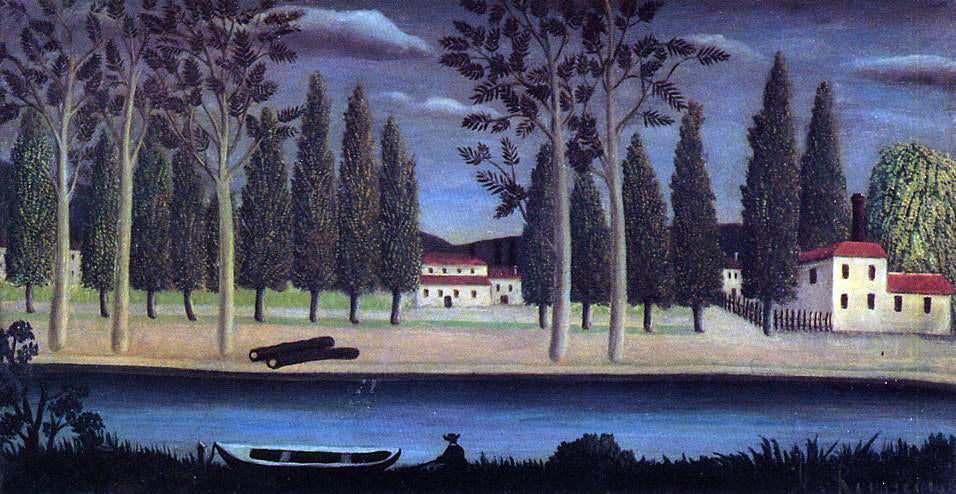 Henri Rousseau River Bank - Canvas Print