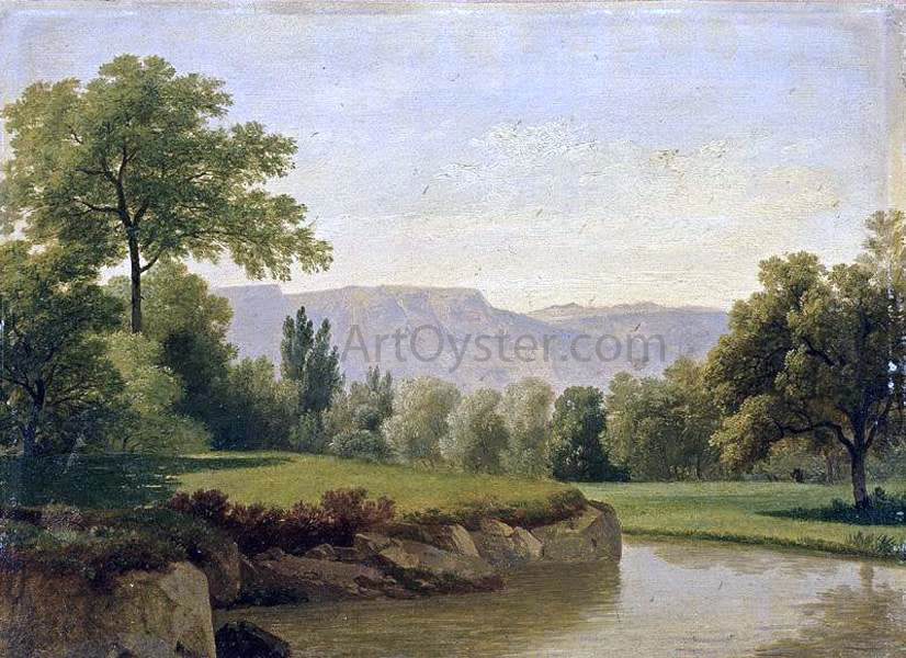Adam-Wolfgang Topffer River Landscape - Canvas Print