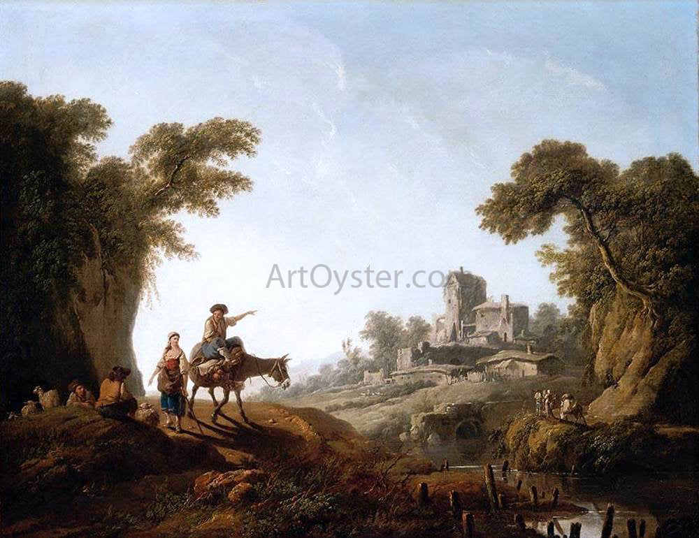 Jean-Baptiste Pillement River Landscape - Canvas Print