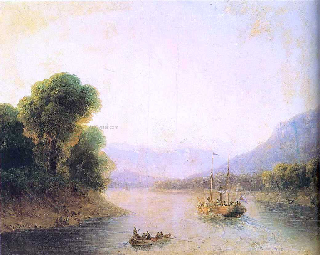 Ivan Constantinovich Aivazovsky River Rioni, Georgia - Canvas Print