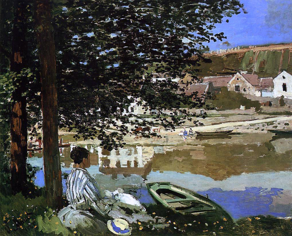 Claude Oscar Monet A River Scene at Bennecourt - Canvas Print