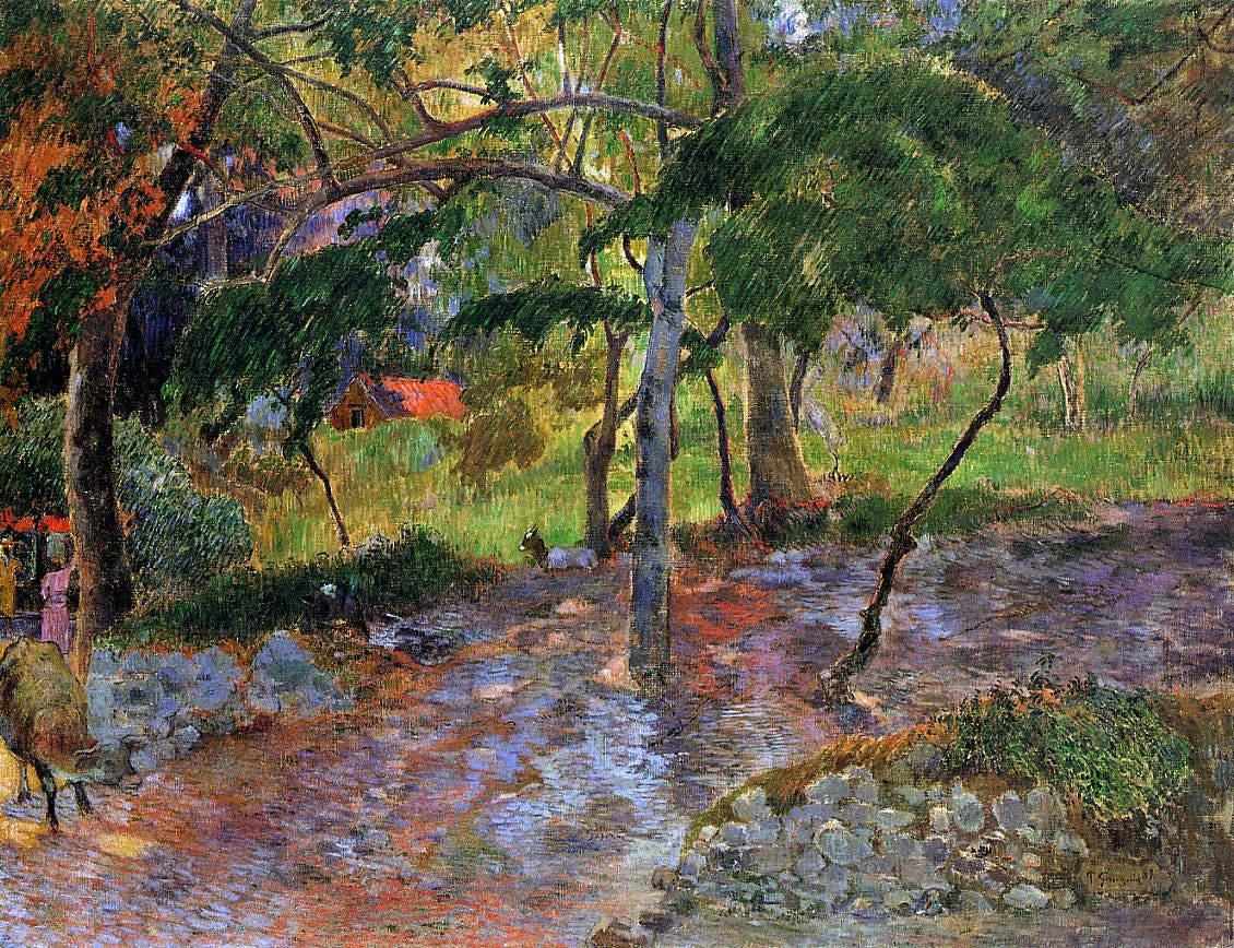 Paul Gauguin River under the Trees, Martinique - Canvas Print