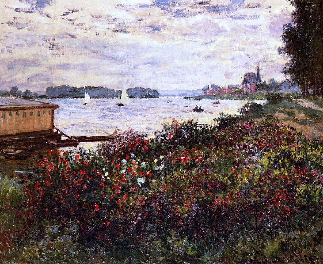 Claude Oscar Monet Riverbank at Argenteuil - Canvas Print