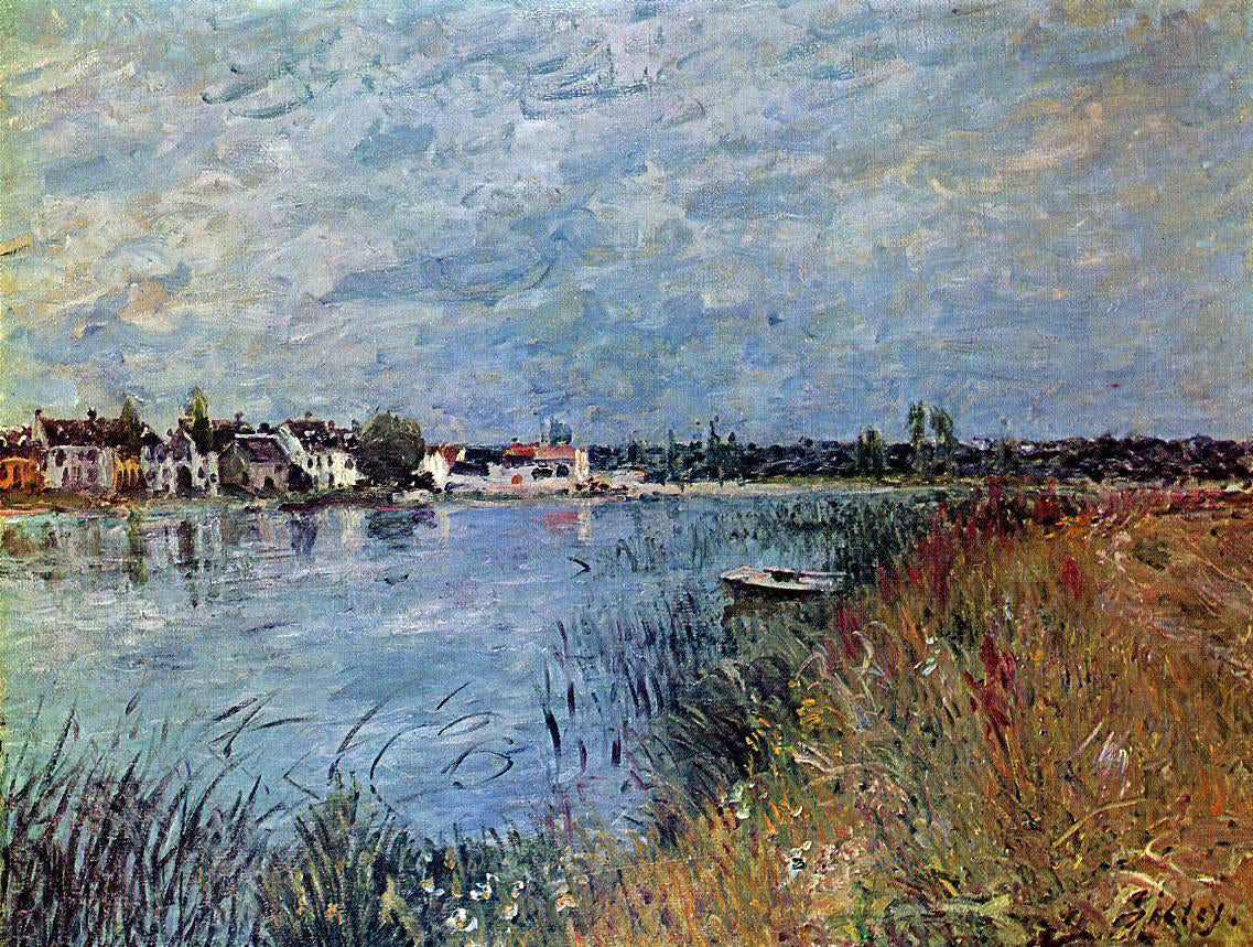 Alfred Sisley Riverbank at Saint-Mammes - Canvas Print