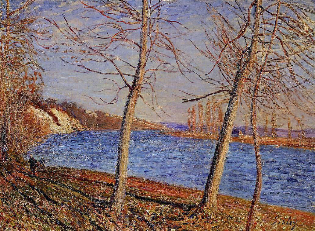 Alfred Sisley Riverbank at Veneux - Canvas Print