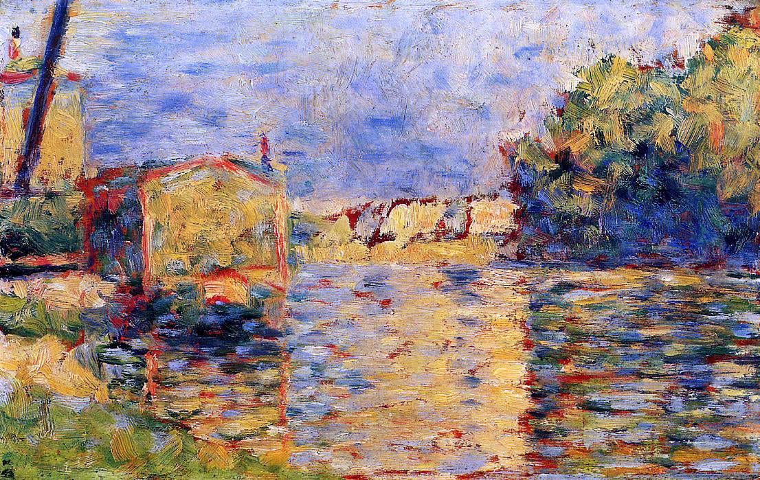 Georges Seurat River's Edge - Canvas Print