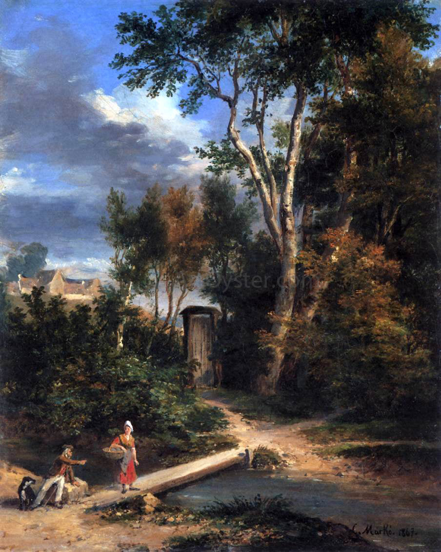 The Younger Karoly Marko Riverside Scene - Canvas Print
