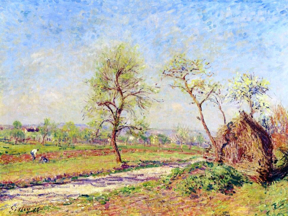 Alfred Sisley Road at Veneux - Canvas Print