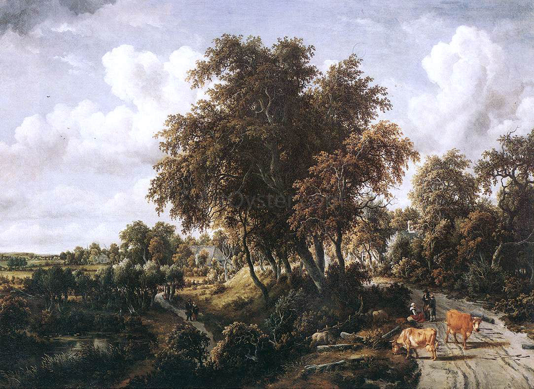 Meyndert Hobbema Road on a Dyke - Canvas Print