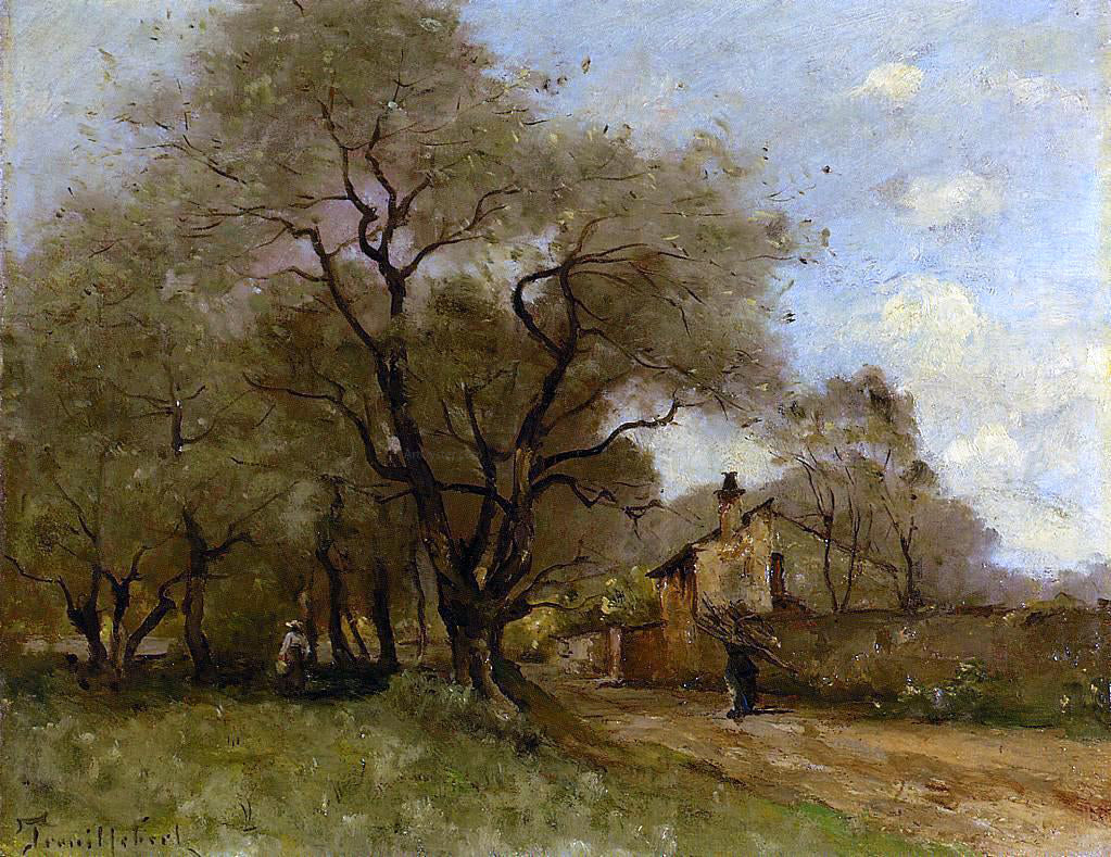 Paul Desire Trouillebert Road on the Edge of a Village - Canvas Print