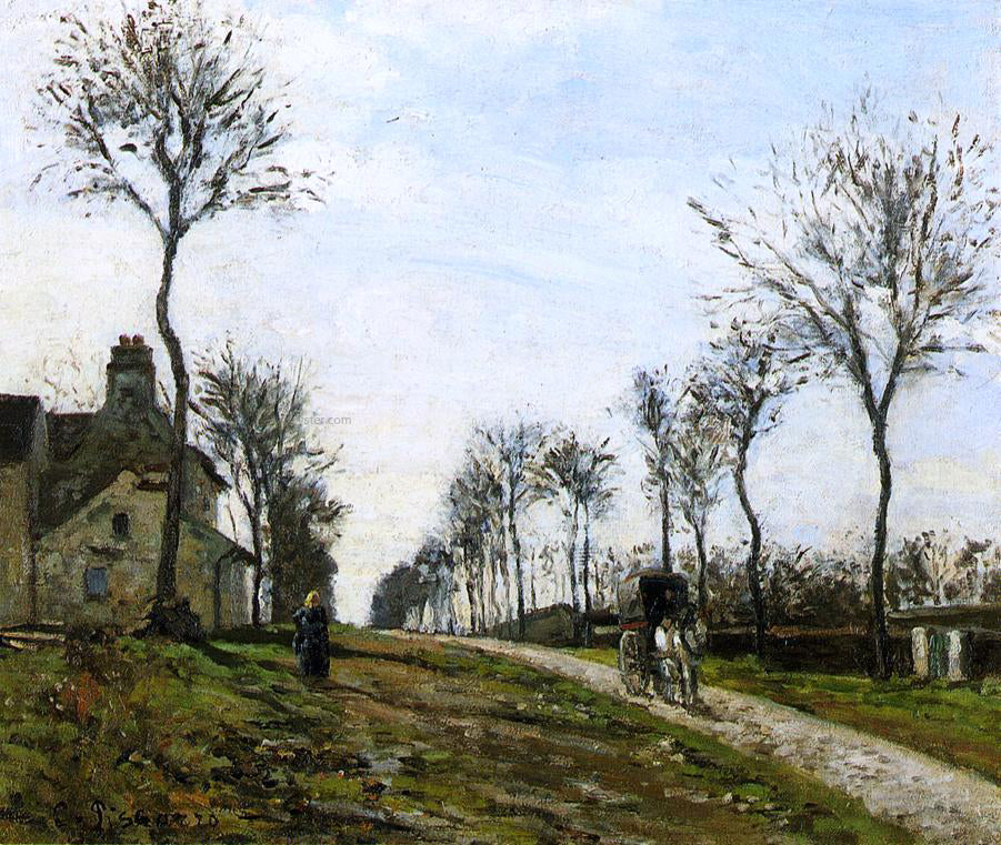 Camille Pissarro Road to Louveciennes - Canvas Print