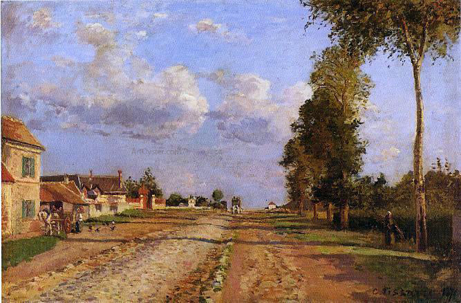 Camille Pissarro Road to Racquencourt - Canvas Print