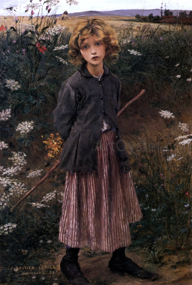 Jules Bastien-Lepage Roadside Flowers (also known as The Little Shepherdess) - Canvas Print