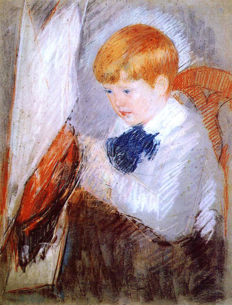 Mary Cassatt Robert and His Sailboat - Canvas Print