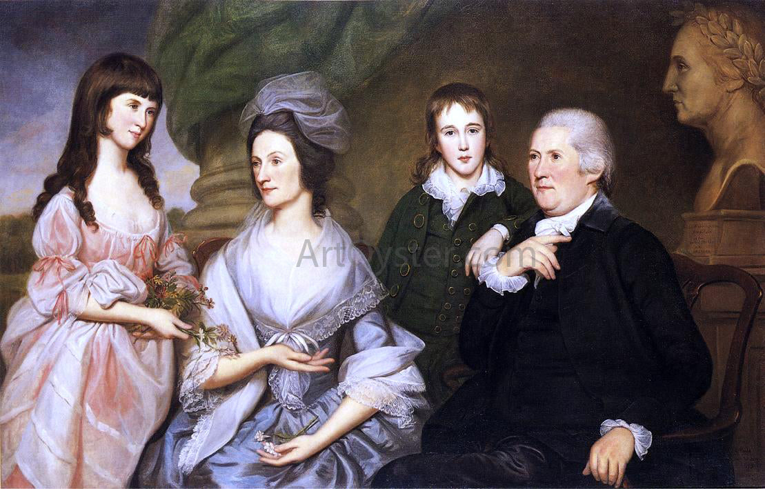 Charles Willson Peale Robert Goldsborough and Family - Canvas Print