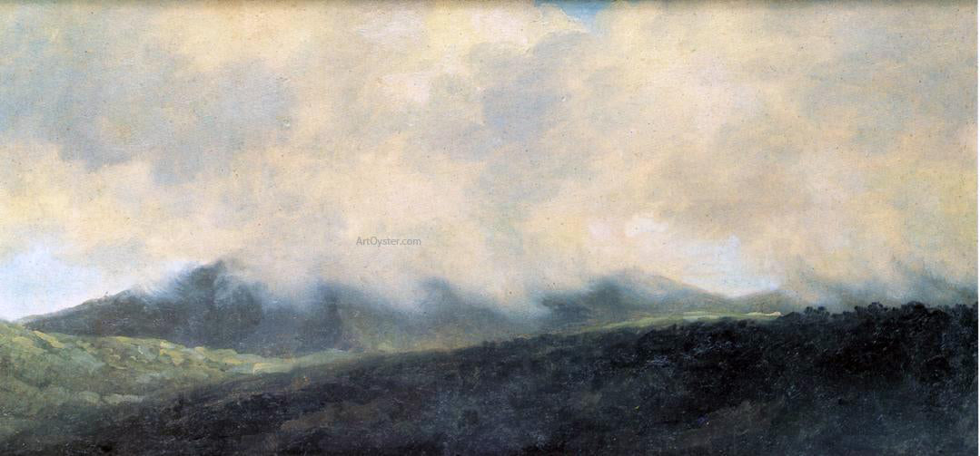 Pierre-Henri De Valenciennes Rocca di Papa under Clouds - Canvas Print