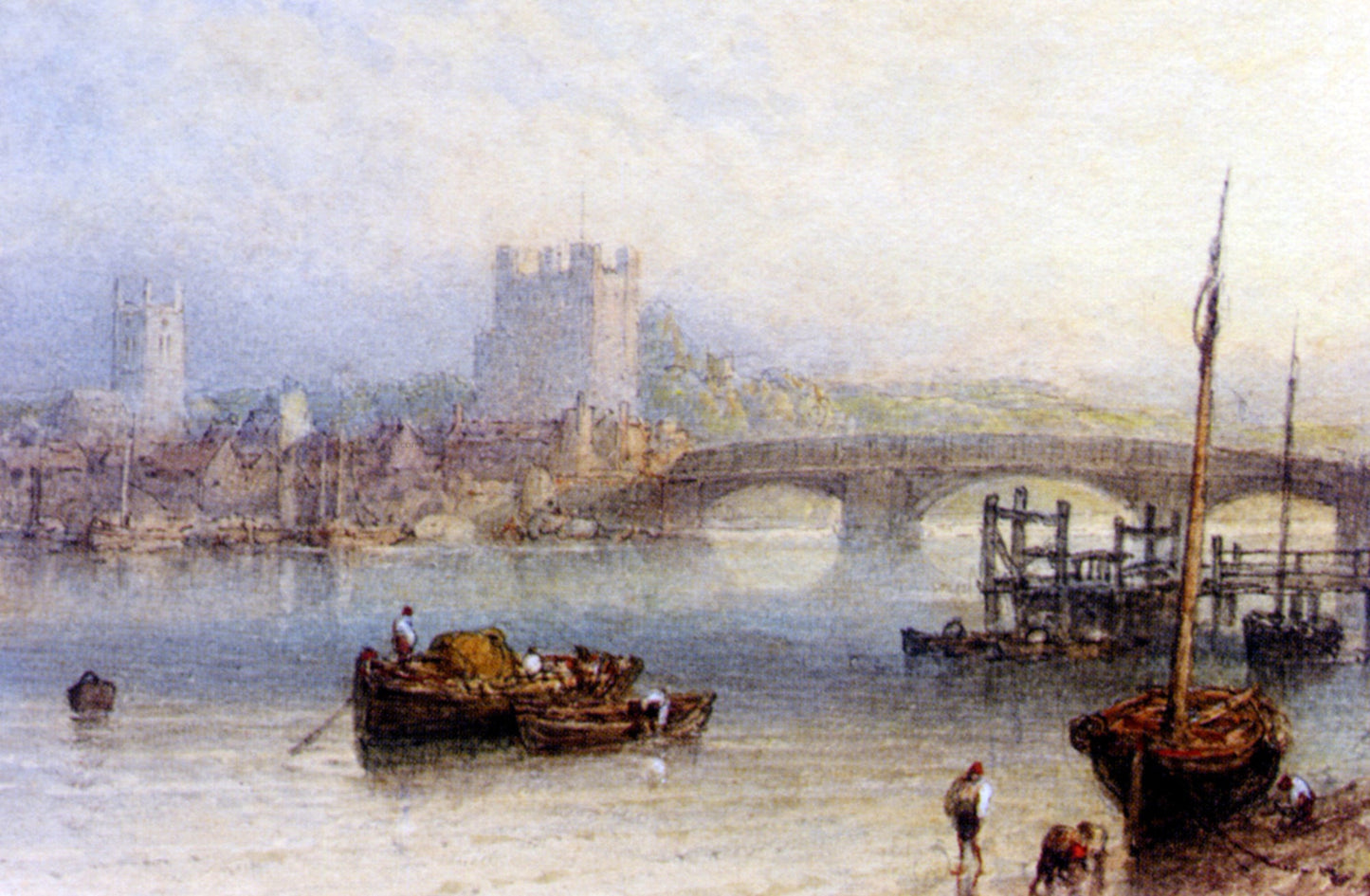 Myles Birket Foster Rochester from the River - Canvas Print