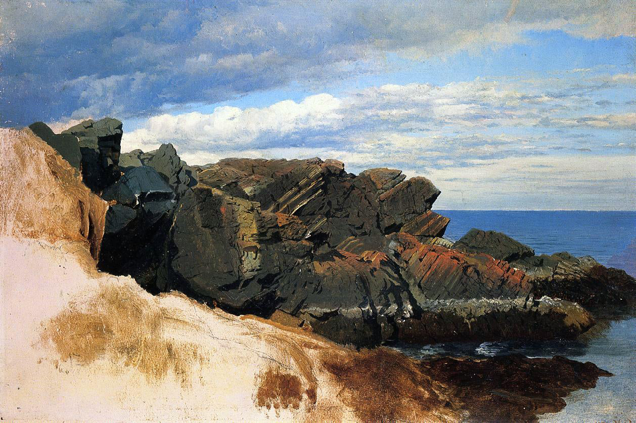 William Bradford Rock Study at Nahant, Massachusetts - Canvas Print
