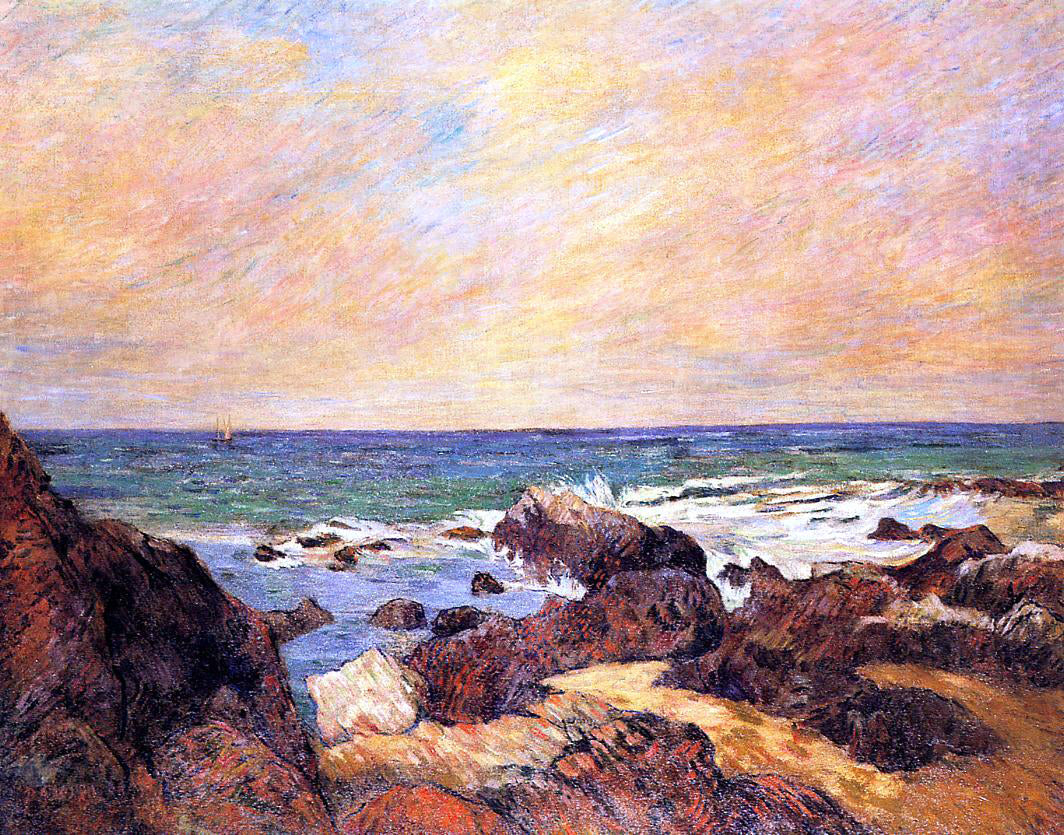 Paul Gauguin Rocks and Sea - Canvas Print