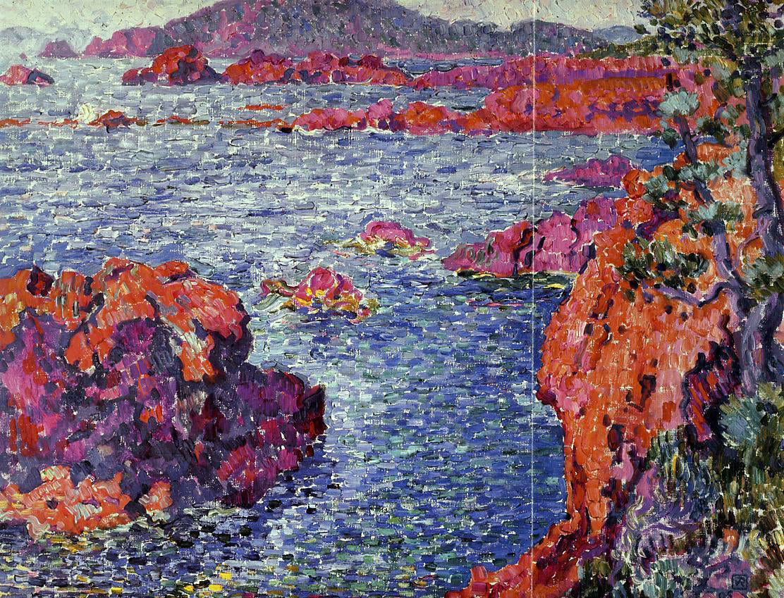 Theo Van Rysselberghe Rocks at Antheor - Canvas Print