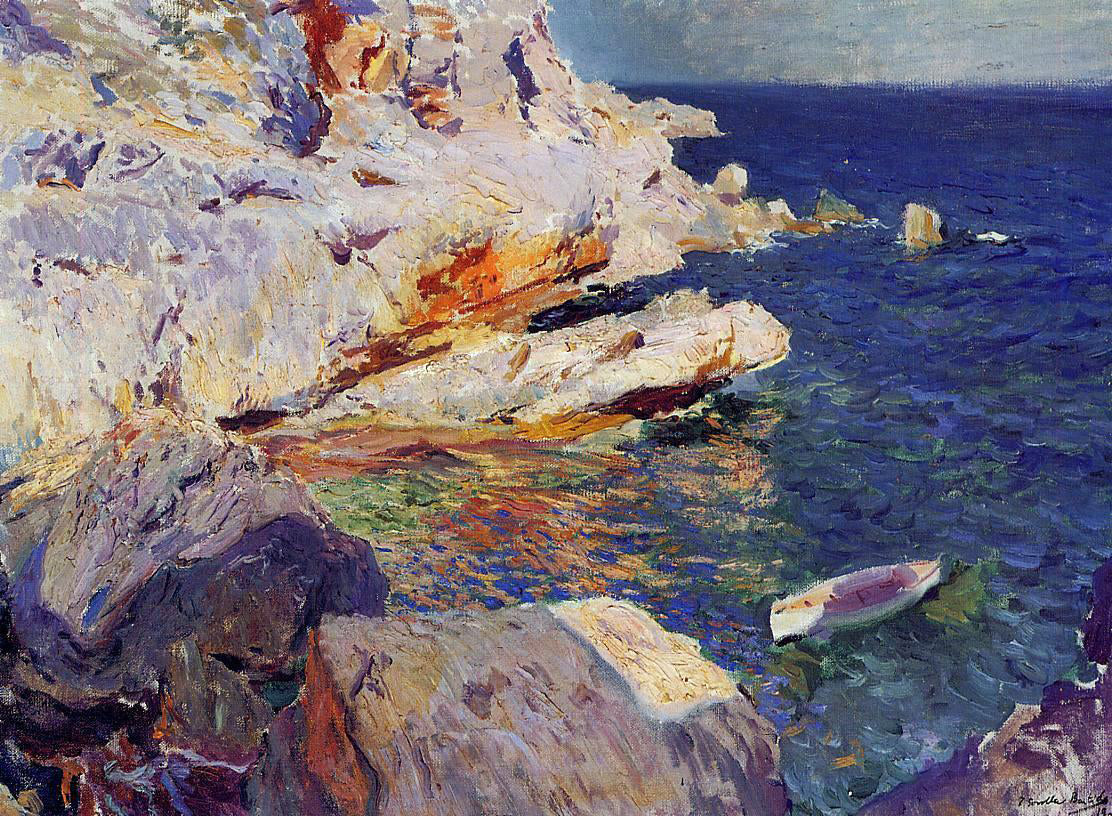 Joaquin Sorolla Y Bastida Rocks at Javea - Canvas Print