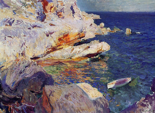 Joaquin Sorolla Y Bastida Rocks at Javea - Canvas Print