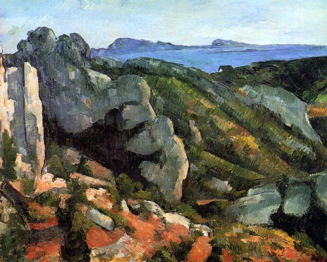 Paul Cezanne Rocks at L'Estaque - Canvas Print