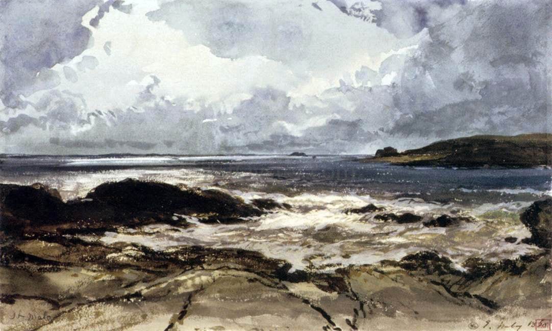 Eugene Isabey Rocks at Saint-Malo - Canvas Print