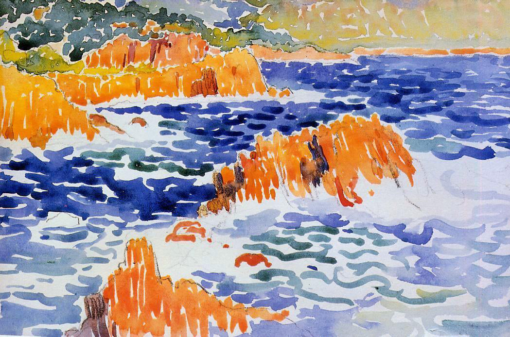 Henri Edmond Cross Rocks at Trayas - Canvas Print