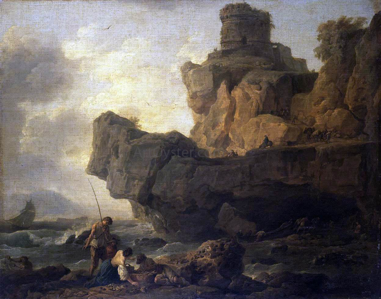 Claude-Joseph Vernet Rocks on a Seashore - Canvas Print