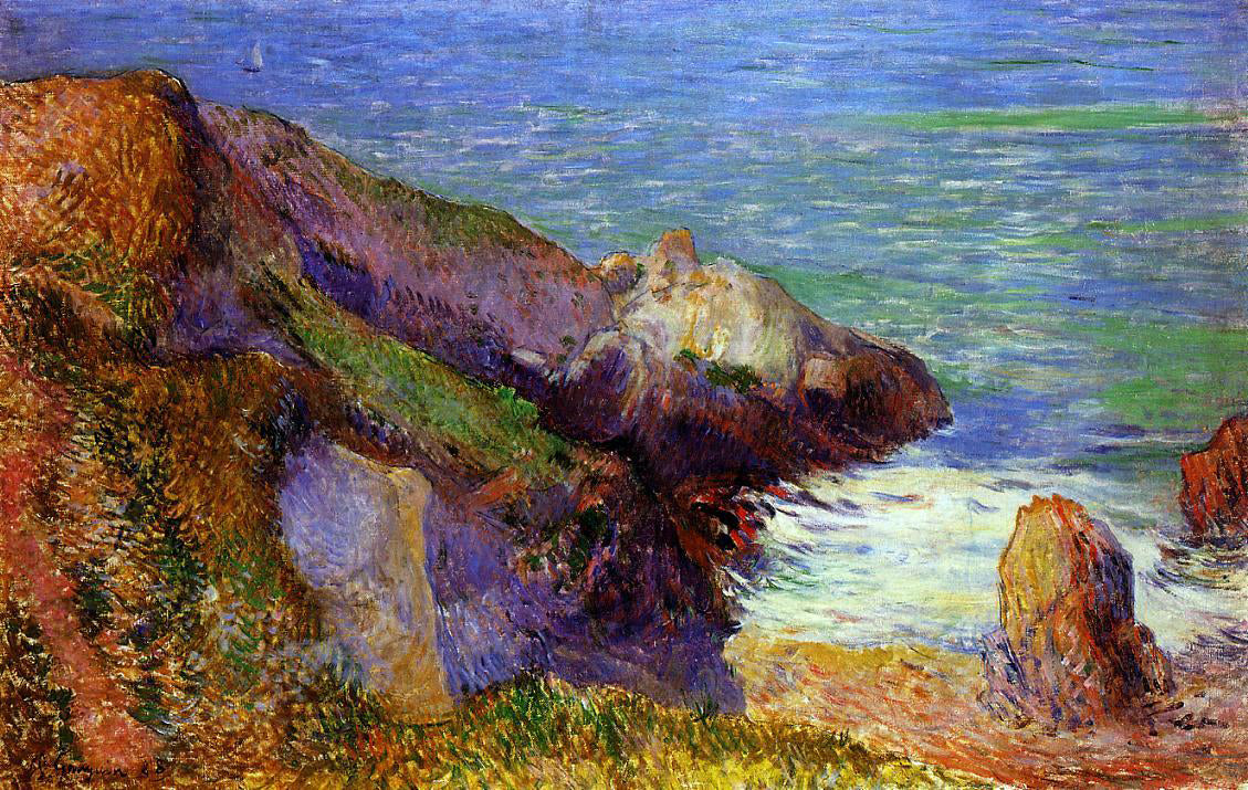 Paul Gauguin Rocks on the Breton Coast - Canvas Print