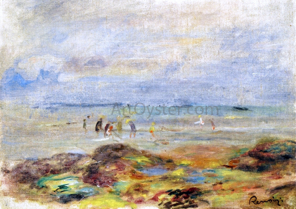 Pierre Auguste Renoir Rocks with Shrimp Fishermen - Canvas Print