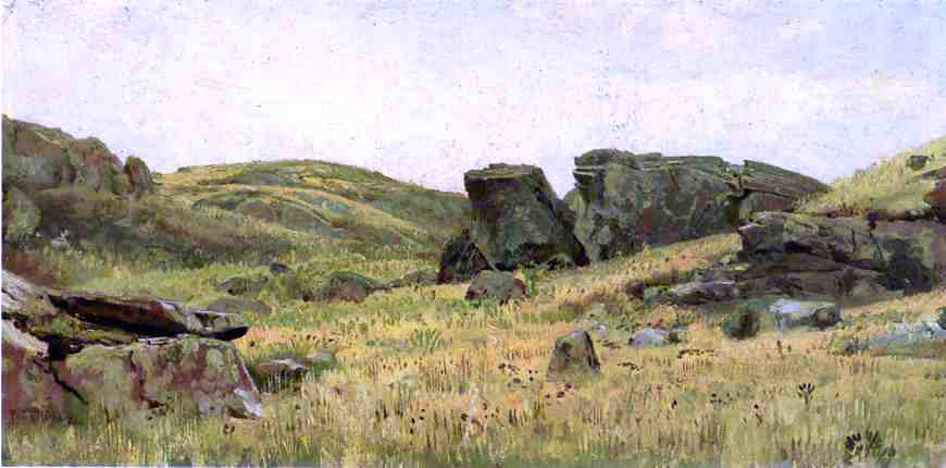 William Trost Richards Rocky Hillside - Canvas Print