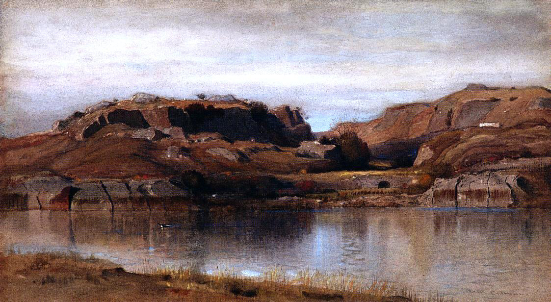 Jr. Samuel Colman Rocky Landscape - Canvas Print