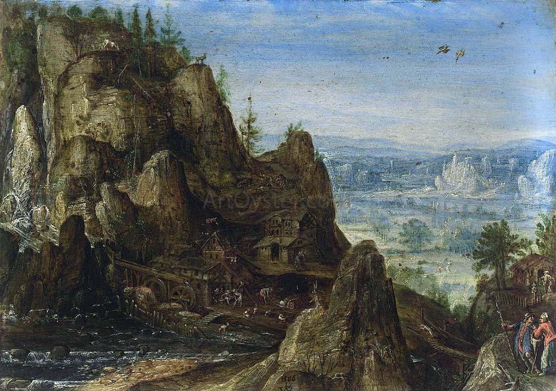 Lucas Van Valkenborch Rocky Landscape - Canvas Print