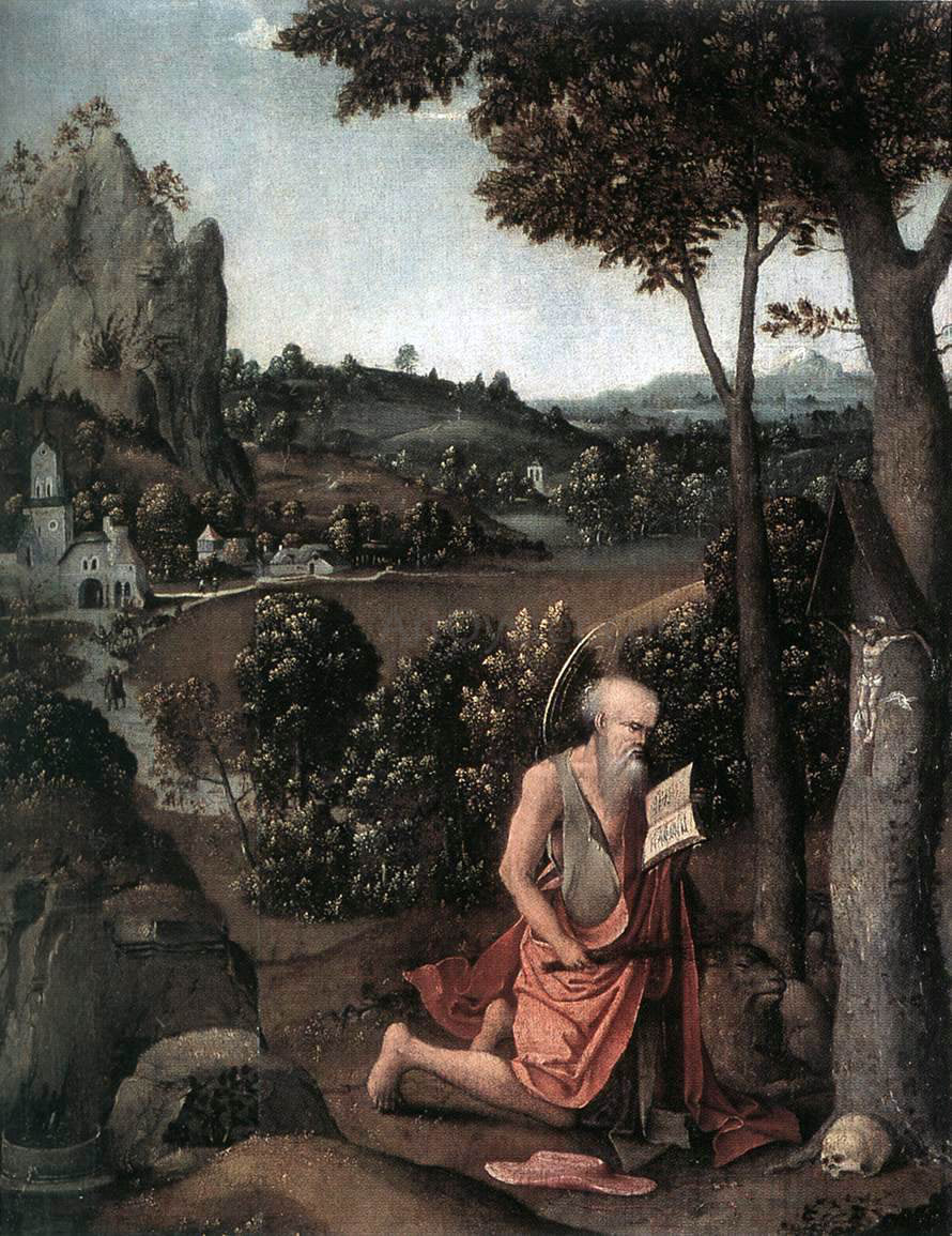 Joachim Patenier Rocky Landscape with Saint Jerome - Canvas Print