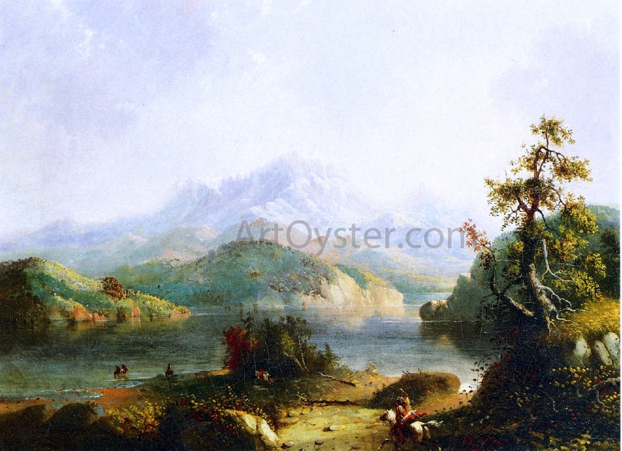 Alfred Jacob Miller Rocky Mountain Scene, Wind River Mountains - Canvas Print