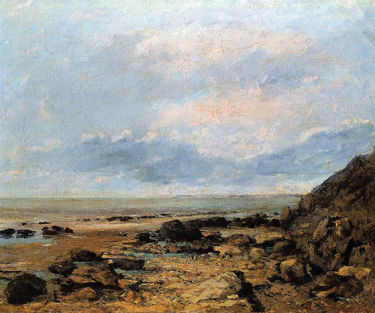 Gustave Courbet Rocky Seashore - Canvas Print