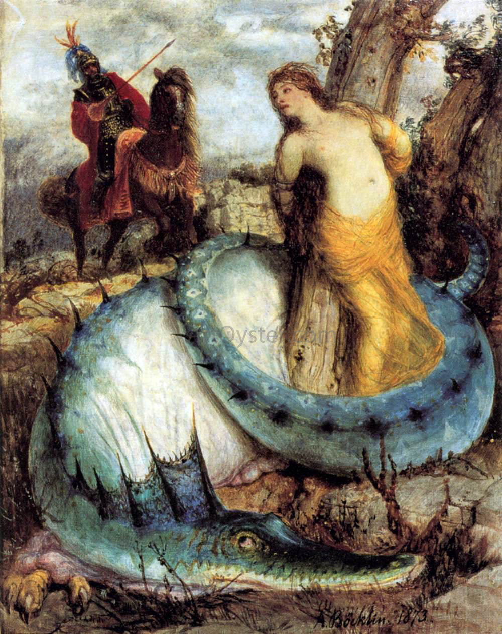 Arnold Bocklin Roger and Angelica - Canvas Print
