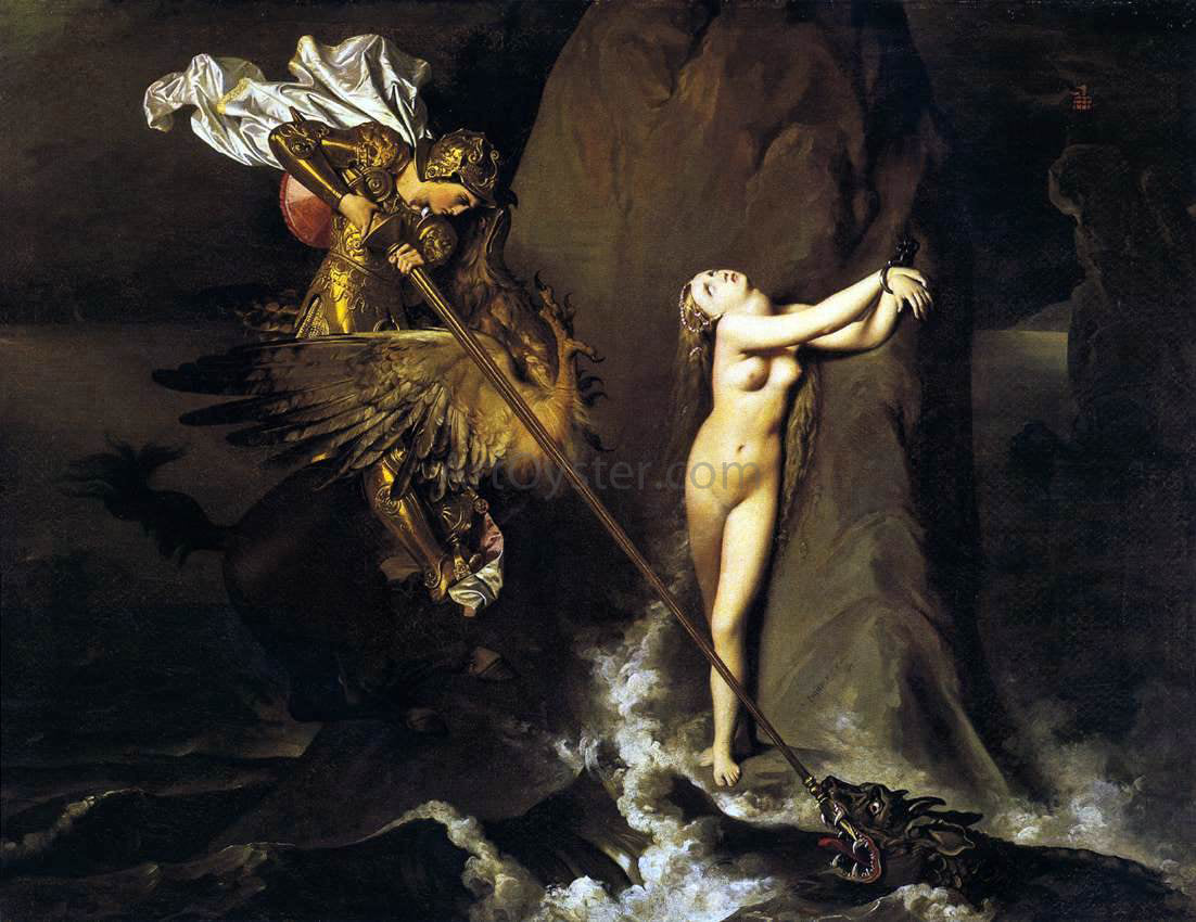 Jean-Auguste-Dominique Ingres Roger Freeing Angelica - Canvas Print