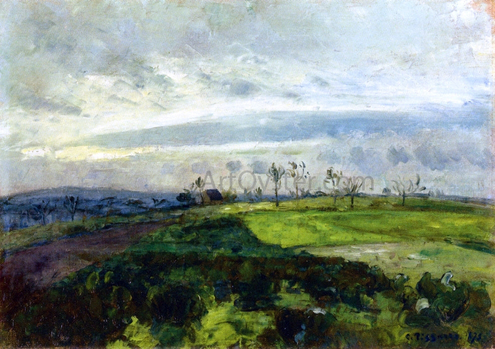 Camille Pissarro Rolling Landscape in Winter - Canvas Print