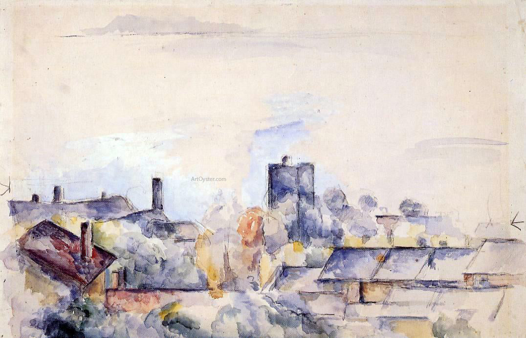 Paul Cezanne Roof in L'Estaque - Canvas Print