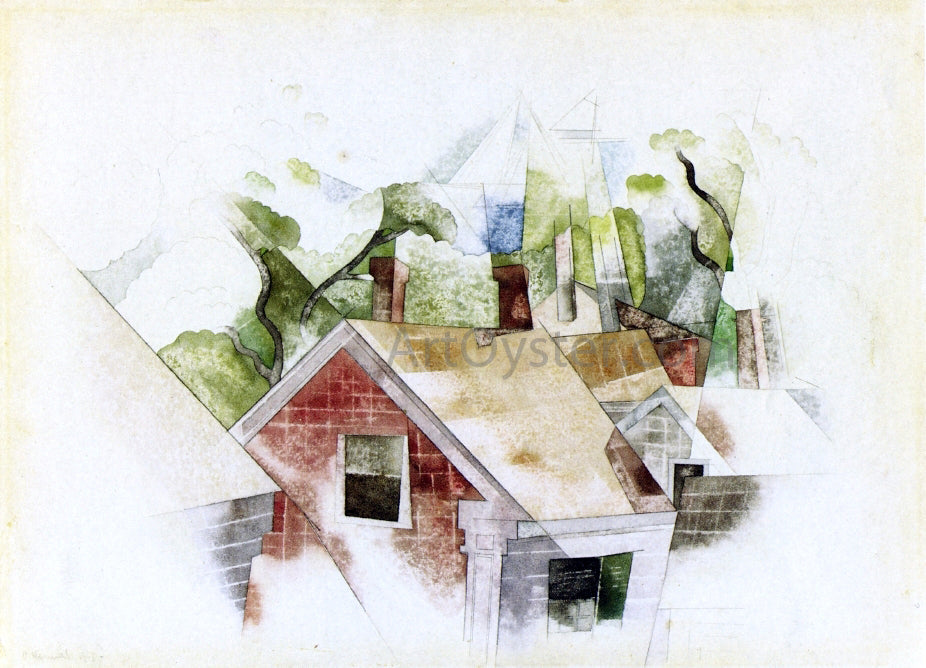 Charles Demuth Rooftops - Canvas Print
