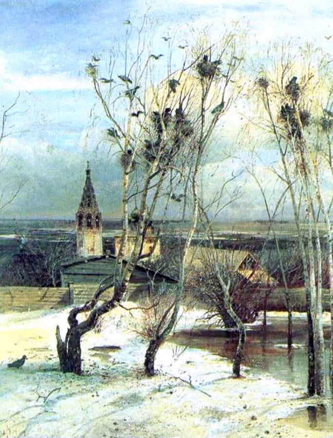 Alexei Kondratevich Savrasov Rooks Come Flying - Canvas Print