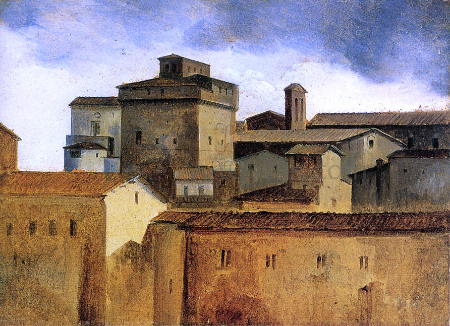Francois-Marius Granet Roofs of Rome with a Square Tower - Canvas Print