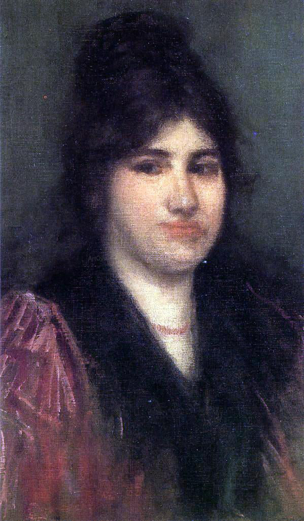 James McNeill Whistler Rose (also known as The Napolitaine) - Canvas Print
