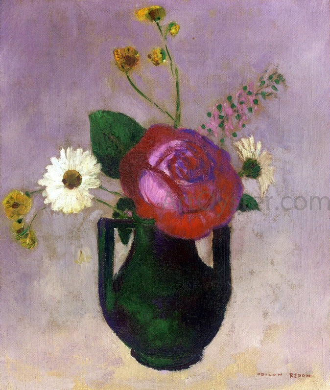 Odilon Redon Rose and Daisy - Canvas Print