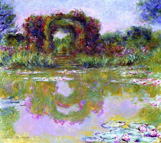 Claude Oscar Monet Rose Arches at Giverny (also known as The Floral Arch) - Canvas Print