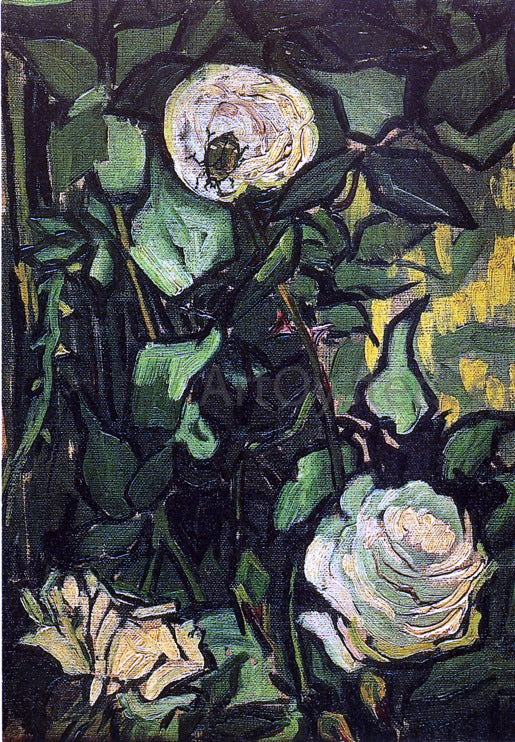Vincent Van Gogh Roses and Beetle - Canvas Print